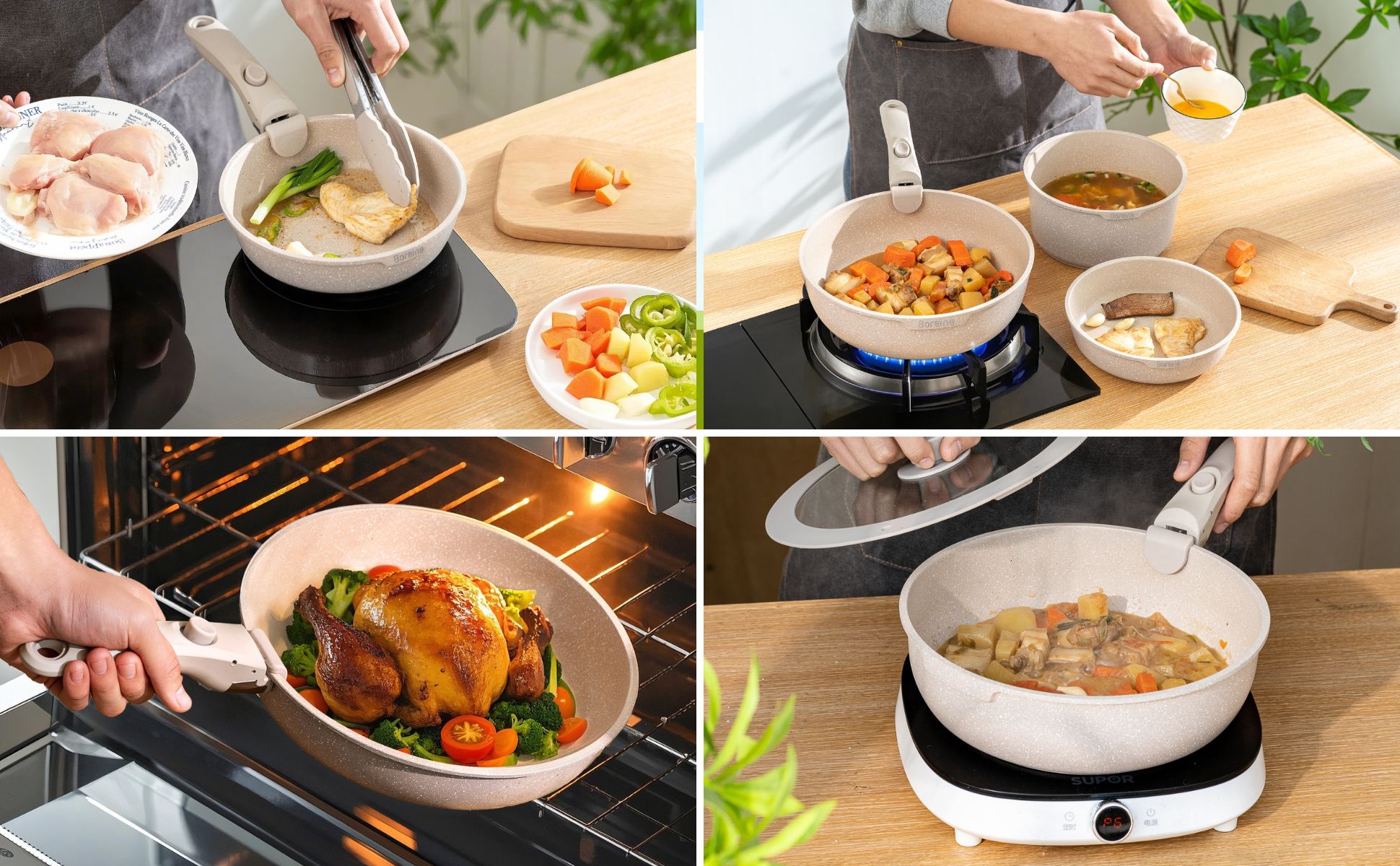 BOREINE pan compatible with all stovetops and oven