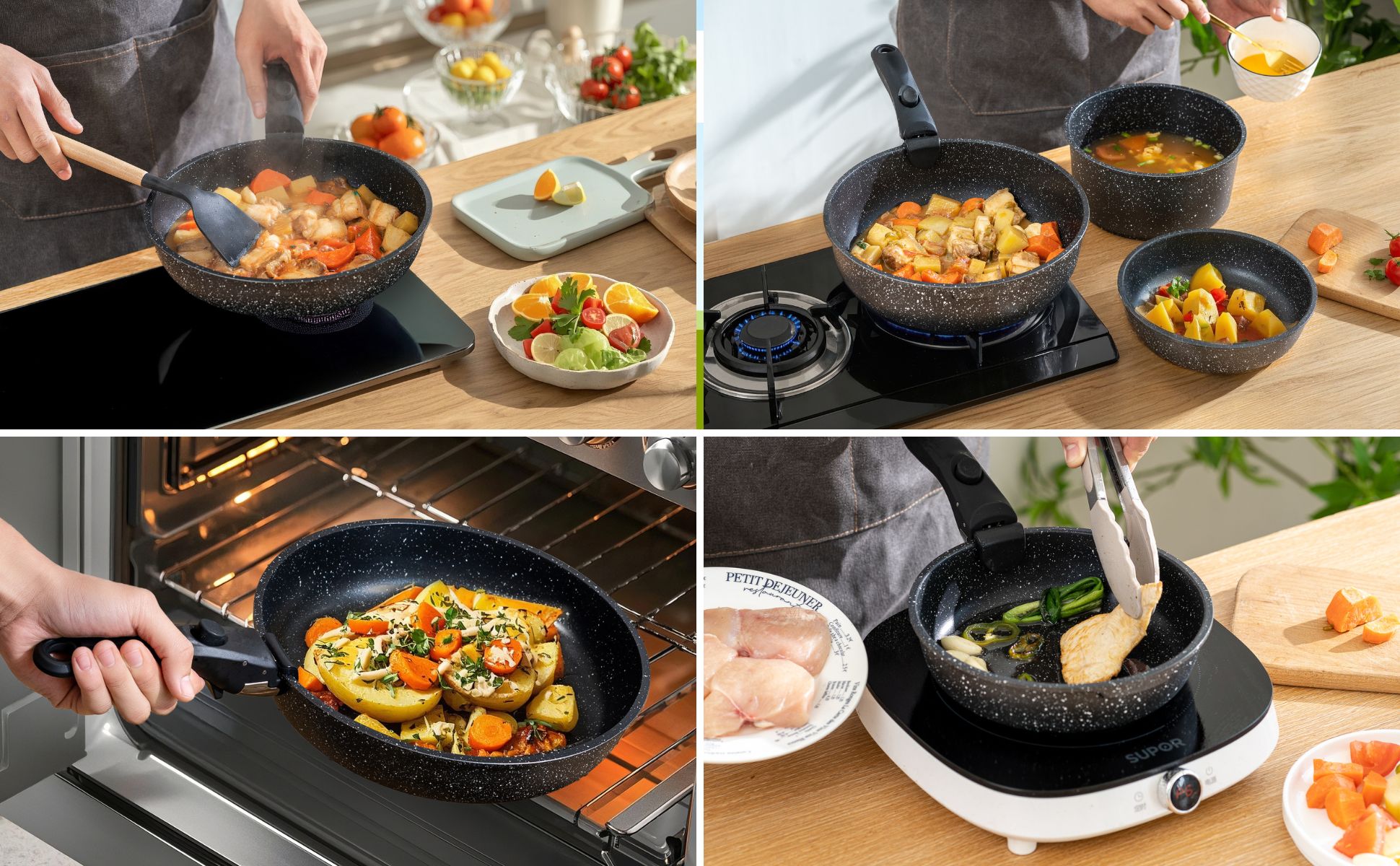 BOREINE pan compatible with all heat sources and oven
