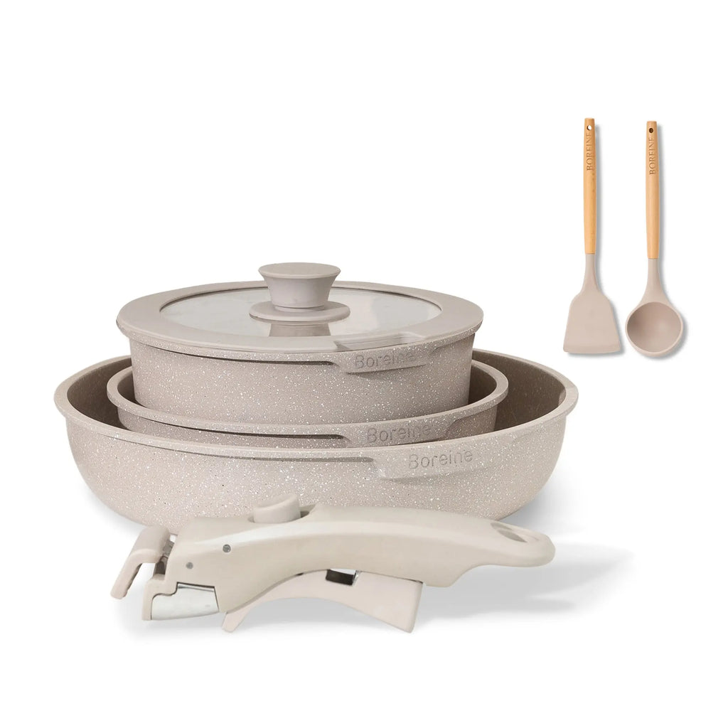 BOREINE-Batterie de Cuisine-Basic 7 Pce Marron BOREINE