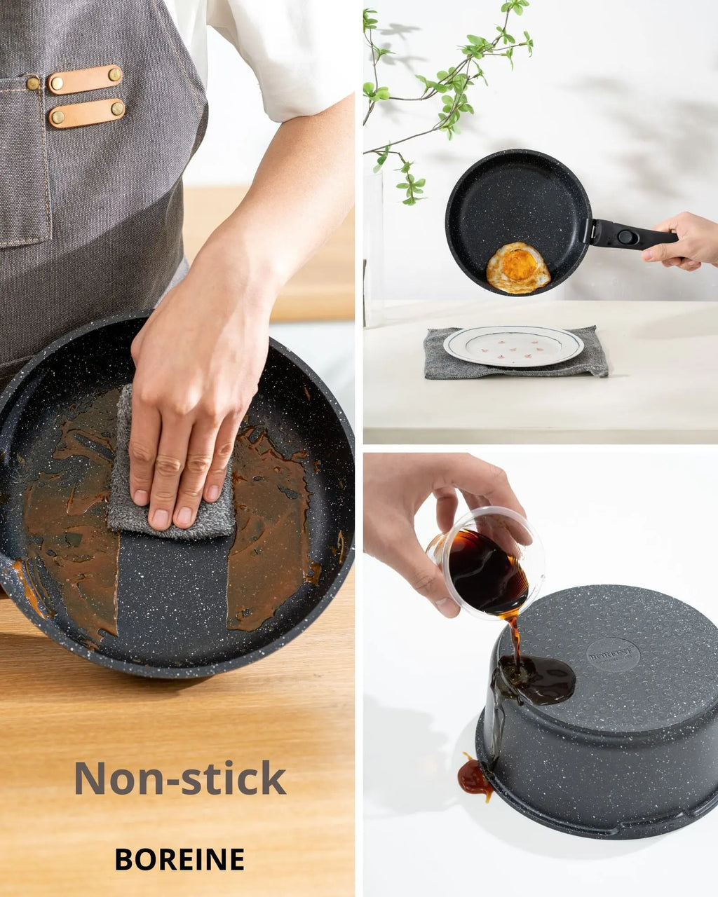 BOREINE-Batterie de Cuisine-Basic 14 Pce Noir BOREINE