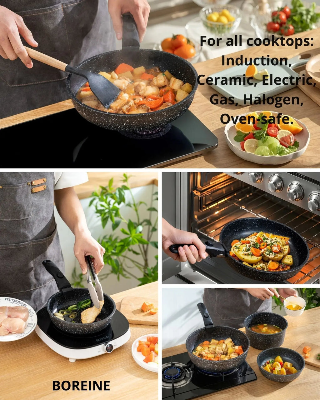 BOREINE-Batterie de Cuisine-Basic 14 Pce Noir BOREINE