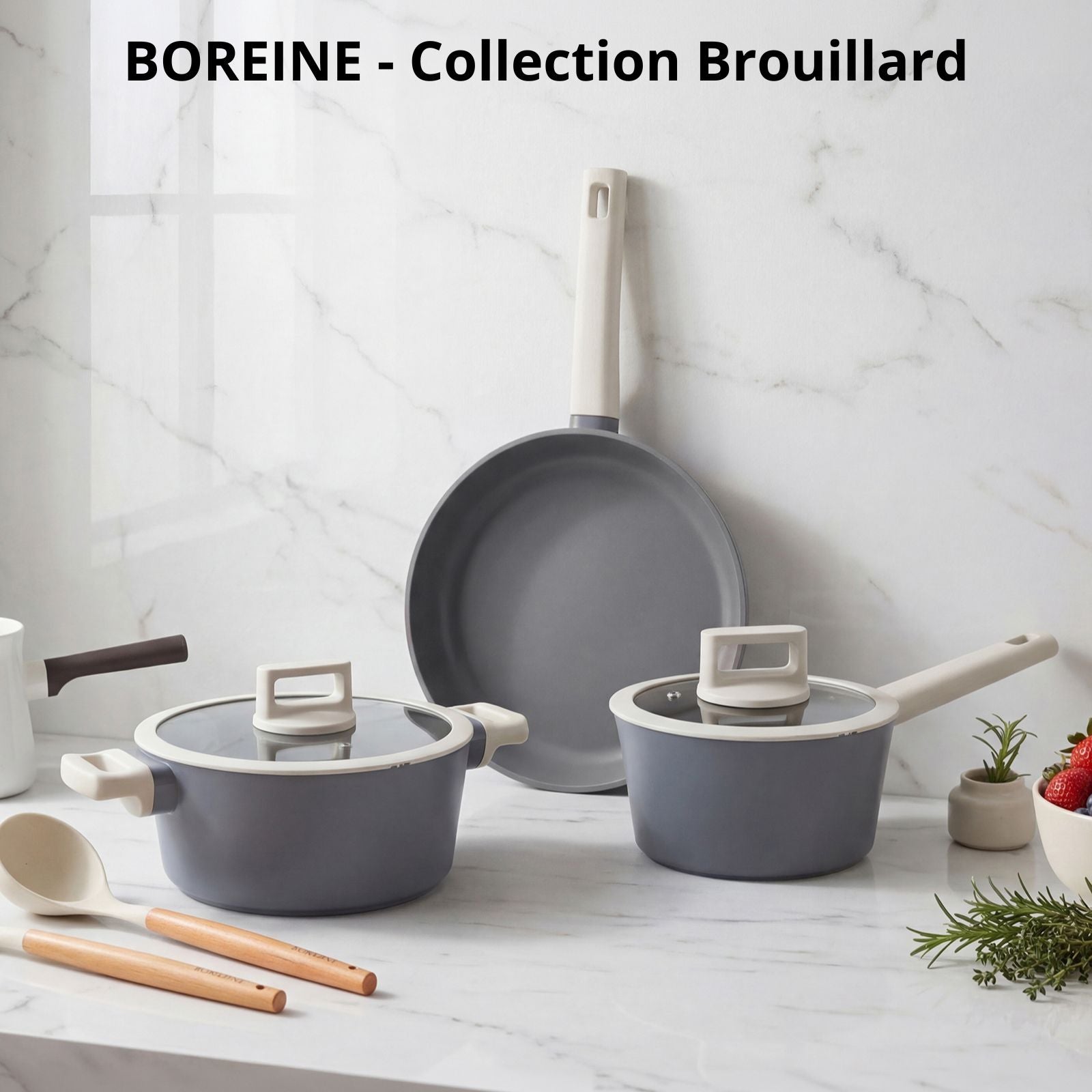BOREINE-Batterie de Cuisine-Classic 5 Pce Brouillard BOREINE