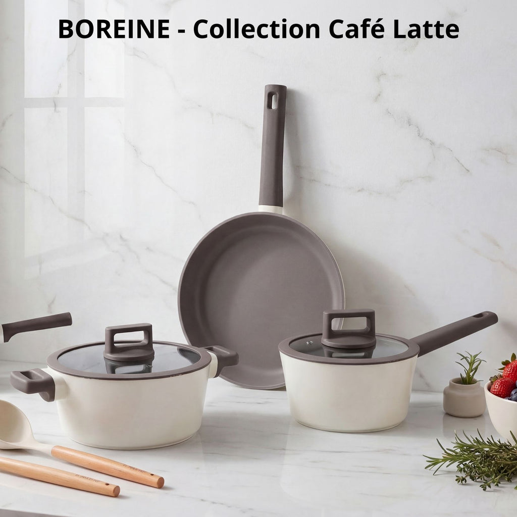 BOREINE-Batterie de Cuisine-Classic 5 Pce Café Latte BOREINE