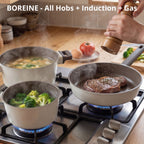BOREINE-Batterie de Cuisine-Classic 5 Pce Café Latte BOREINE