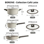 BOREINE-Batterie de Cuisine-Classic 5 Pce Café Latte BOREINE