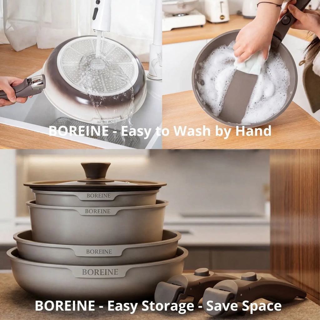 BOREINE-Batterie de Cuisine-Atelier 7 Pce Café Latte BOREINE