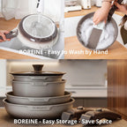 BOREINE-Batterie de Cuisine-Atelier 7 Pce Café Latte BOREINE