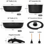BOREINE-Batterie de Cuisine-Basic 7 Pce Noir
