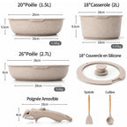 BOREINE-Batterie de Cuisine-Basic 7 Pce Marron